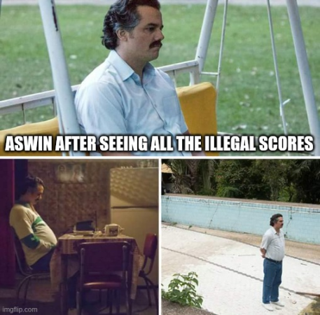 aswin after seeing all the illegal scores