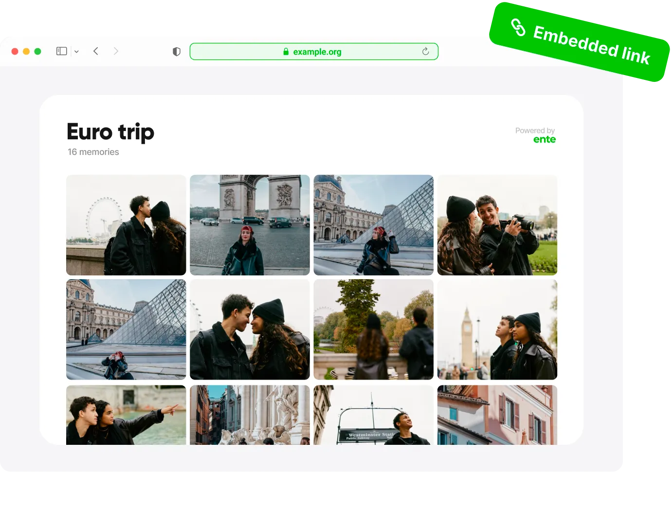 Embedded Ente album example