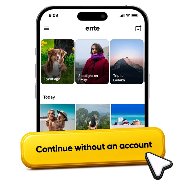 Use Ente Photos without an account