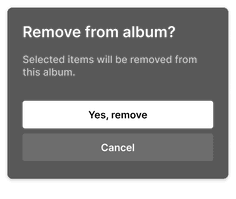 Prompt when only removal from album would occur