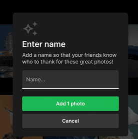 Provide a name when adding photos