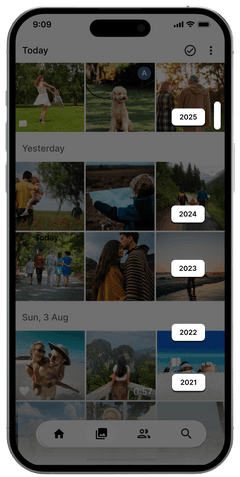 Quick scroll bar on Ente Photos Quick scroll bar on Ente Photos