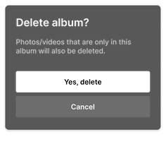 Prompt when deleting album